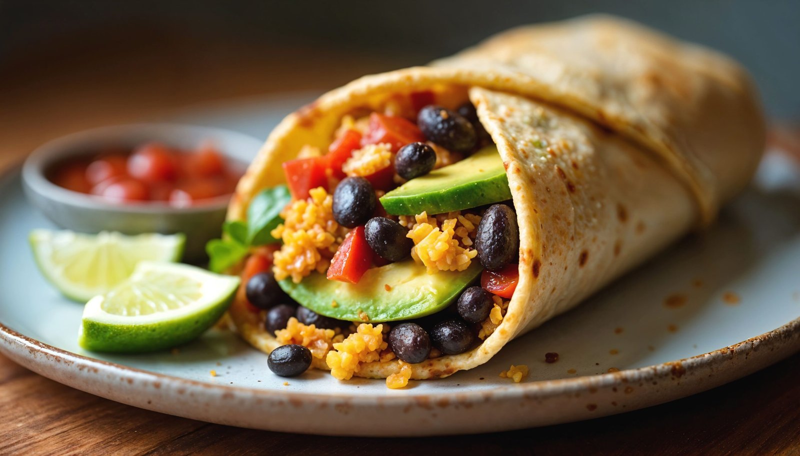 Home deliciosa tortilla con frijoles negros(1)